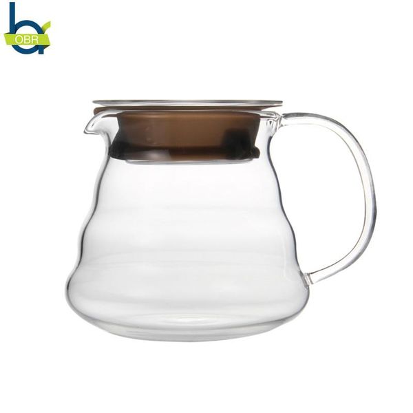 

coffee pots obr 1pcs glass dripper style server kettle carafe milk-tea pot percolators with handle 250ml/360ml/600ml