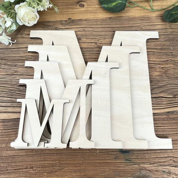 Articoli novità 1Pcs Lettere in legno 3D 15CM 20CM 25CM 30CM 35CM Diverse dimensioni Dalla A alla Z Alfabeto Matrimonio Home Logo Nome per la decorazione del partito della parete