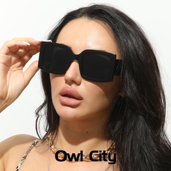 

sunglasses 2021 fashion big gradient for women vintage sun glasses black square female elegant shades, White;black