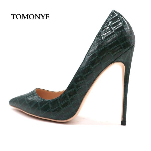 

dress shoes factory outlet custom made dark green stone grain pointed toe women lady girl 12cm high heel pump plus small size, Black