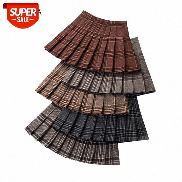 

autumn winter women skirts high waist female pleated skirt fashion chic girls dance mini skirts preppy style ladies plaid skirt #i091, Black