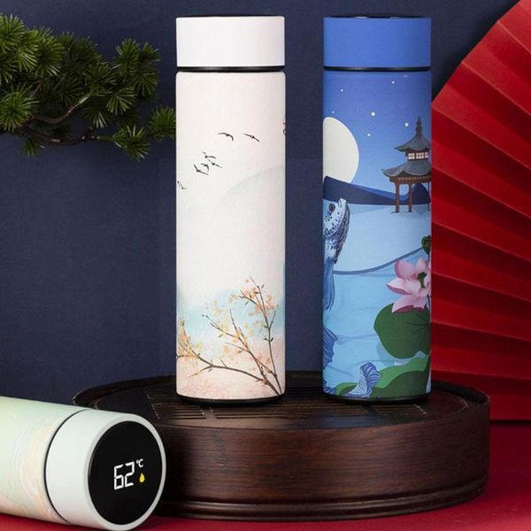 

water bottles 500ml thermo cup led temperature display steel tea insulated with home office outdoor travel filter k9g5