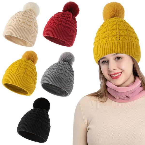

beanies fashion winter warm outdoor riding knitted hat hats ski caps pompom