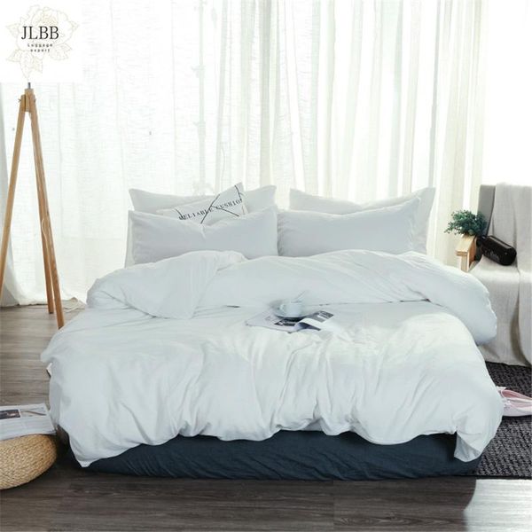 

bedding sets soft washed cotton set white bedlinen twin full  king duvet cover bed sheet pillowcase solid color bedclothes