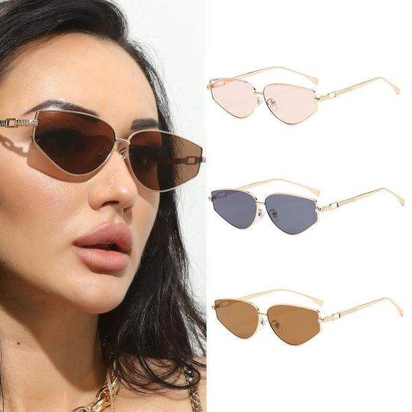 

outdoor eyewear small frame cat eye sunglasses fashion retro men and women trend metal gafas de sol ojo gato