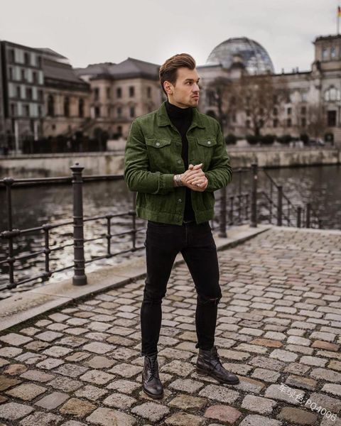 

men's jackets men jacket solid color button full sleeve autumn youth casual single-breasted lapel corduroy fall winter coat, Black;brown