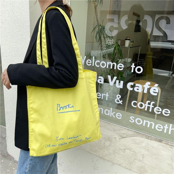 

evening bags women's canvas shoulder bag korean student fashion simple female handbag school large capacity reusable shopping