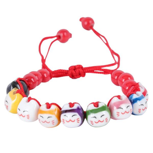 

charm bracelets 1pc knitted colorful ceramics hand-woven, Golden;silver