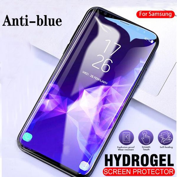 

anti-blue full cover edge hydrogel film for samsung s10 plus s10e aqua screen protector not tempered glass unlock s10