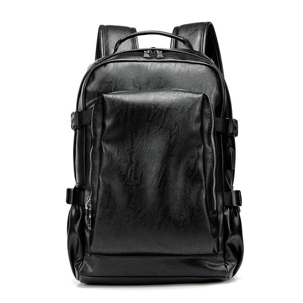 

backpack fashion pu travel bag business computer bags men's casual retro multi-function large capacity