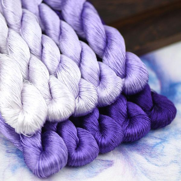 

yarn 1pcs/400m silk embroidery thread / 100% /hand embroider cross stitch/crystal violet/10 pure colors, Black;white