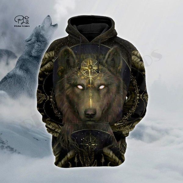 

men's hoodies & sweatshirts plstar cosmos 3dprint fashion wolf animal harajuku streetwear funny unique awsome casual hoodies/sweatshirt, Black