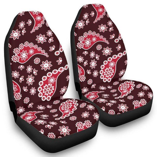 

car seat covers front protector pink cherry blossom mandala flower fashion auto cover 2pc set universal fit white onesize"]