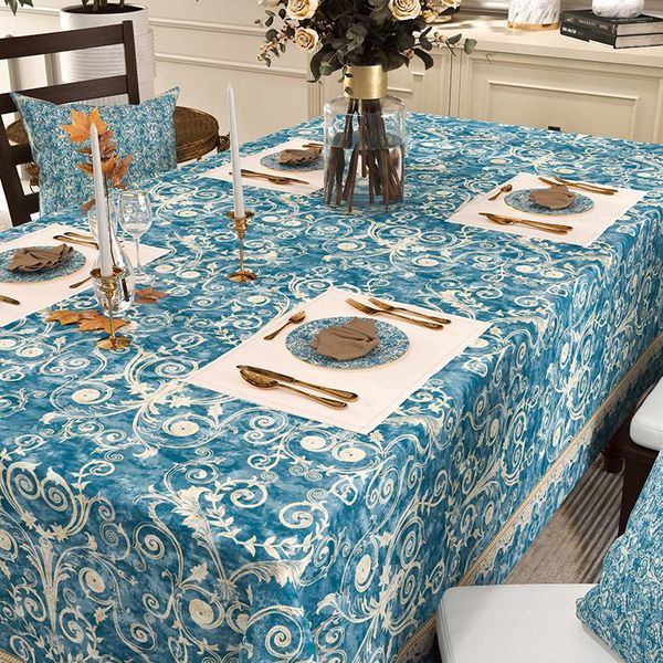 

table cloth nordic style blue pastoral aesthetic european waterproof pvc party manteles decoration ei50tc