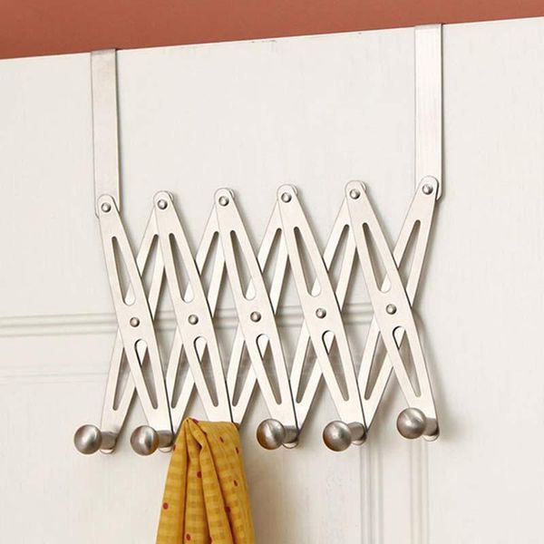 

hangers & racks 6-hook metal home storage rack clothes holder organizer flexible back door hanger bathroom kitchen hooks