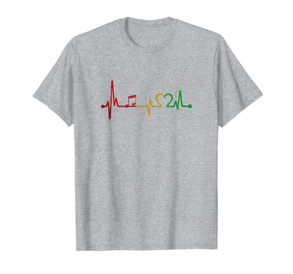 

reggae heartbeat t-shirt retro vintage gift rastafari, White;black
