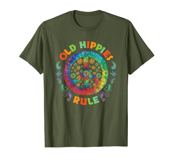 

Old Hippies Rule Hippie Vintage Retro Costume Hippy Gift T-Shirt, Mainly pictures