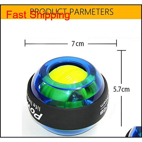 

led wrist ball trainer gyroscope strengthener gyro power ball arm exerciser powerball exercise machine gym fitne qylfcy luckyhat, Silver