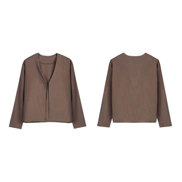 

women's jackets khaki solid y2k hooded sweaters women vintage autumn winter zip up coat cardigan, Black;brown