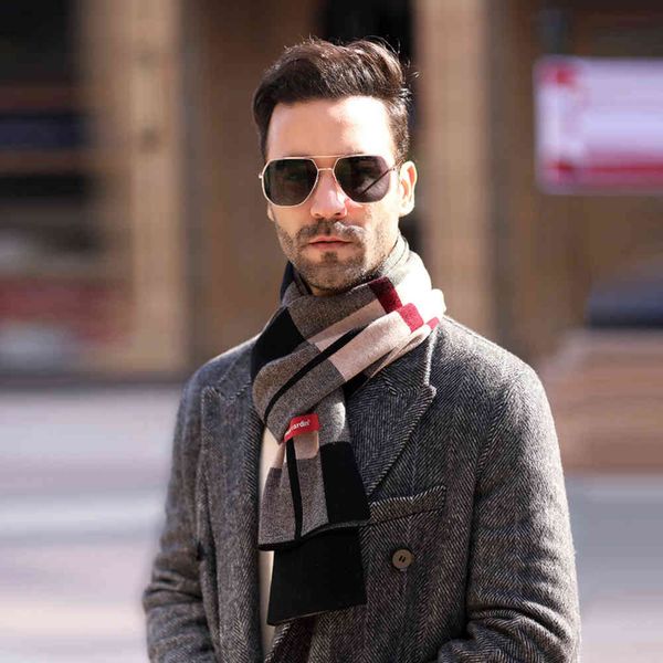 

scarf [stripe contrast]winter new products with wool men's scarf fashion leisure versatile, Blue;gray