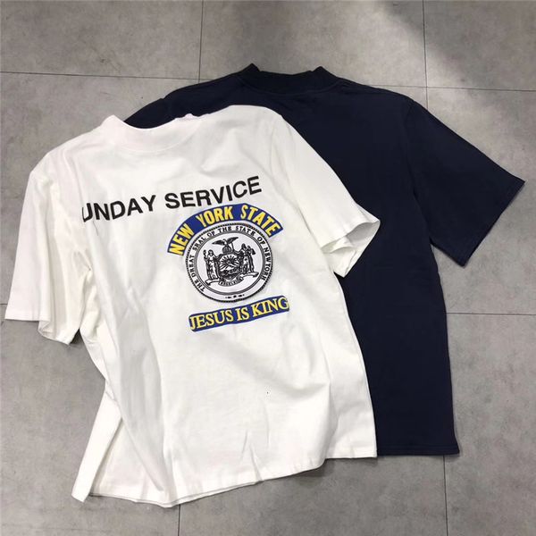 

2021 kanye west sunday service new york printed women shirts tees hiphop men streetwear short sleeve t shirt 1kqe, White;black