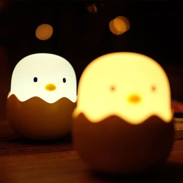 

night lights usb rechargeable cute chick light with touch control bedside lamp soft silicone table lamps bedroom decoration gifts