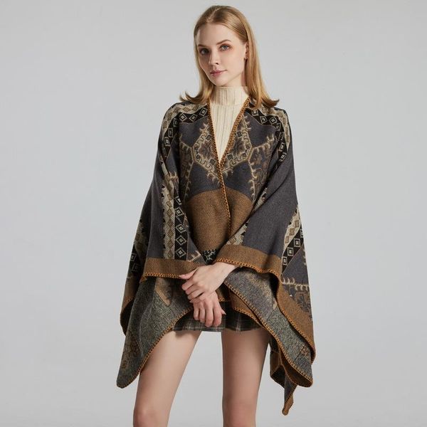 

scarves 2021 fashion women winter hijab the ms split shawl imitation exports increased thermal cloak travel, Blue;gray