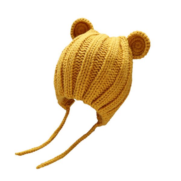 

autumn and winter 5 months - 3-year-old baby's ear protection wool version 1 boy's new type 2 girl's hat, Yellow