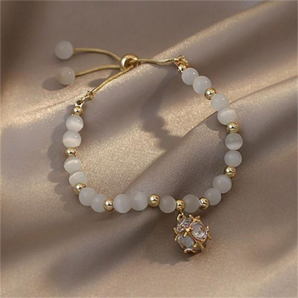 

charm bracelets elegant jewelry accessories gifts women wedding bracelet chain opals geometric zircon pendant, Golden;silver