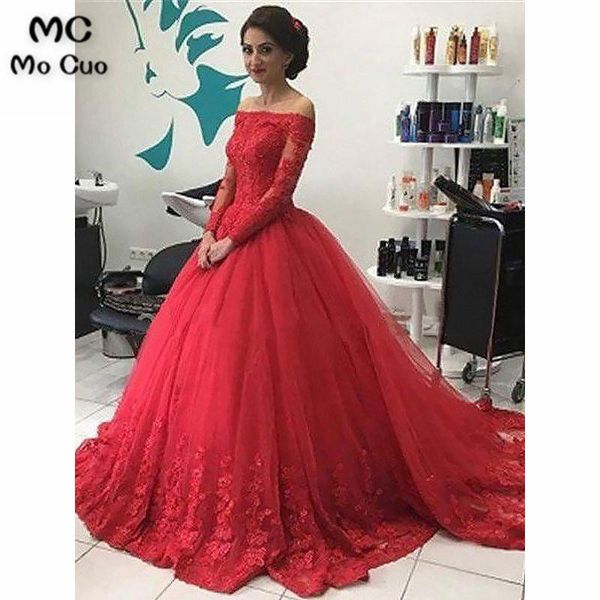 

party dresses puffy 2021 strapless evening with lace appliques vestidos de fiesta long sleeves off shoulder graduation, White;black