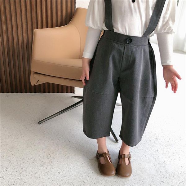 

jumpsuits 2021 spring autumn toddler girls loose overalls suspender trousers fashion children party jumpsuit clothes 1-8yrs, Blue