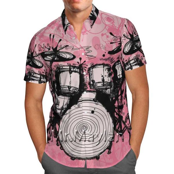 

men's casual shirts rock hip-hop 3d printed summer hawaii beach shirt short-sleeved personality fashion streetwear oversized camisa mas, White;black