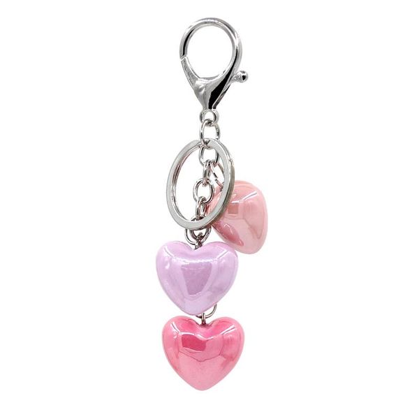 

keychains vonnor jewelry keychain acrylic heart pendant mixed color key chain car women handbag accessories drop, Silver