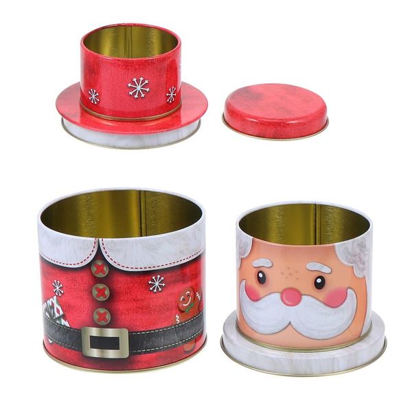

gift wrap 1pc christmas candy box with three layers creative tinplate