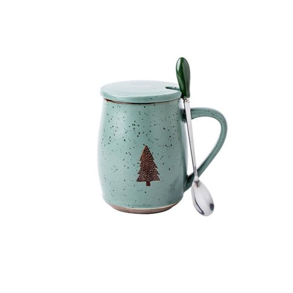

500ml mug couple ceramic cup office cup nordic simple household water with lid spoon i076