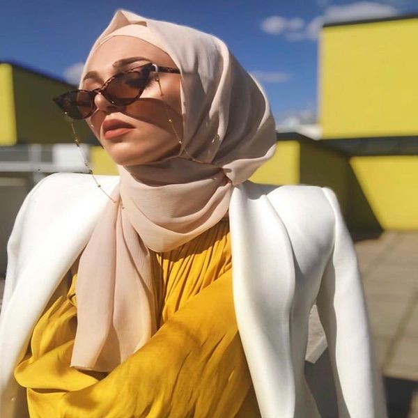 

scarves heavy chiffon scarf women's fashion plain hijab wrap solid color shawls headband muslim hijabs headscarf foulard femme, Blue;gray