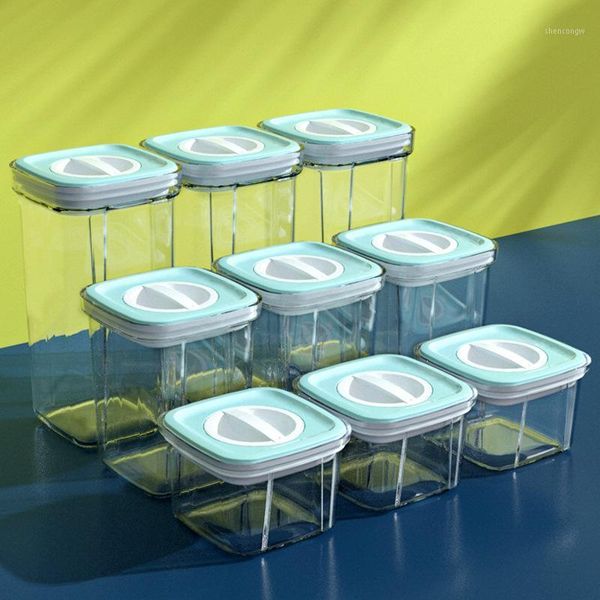 

storage bottles & jars practical rotating button design plastic container thickened sealed jar stackable snack coffee bean biscuit crisper