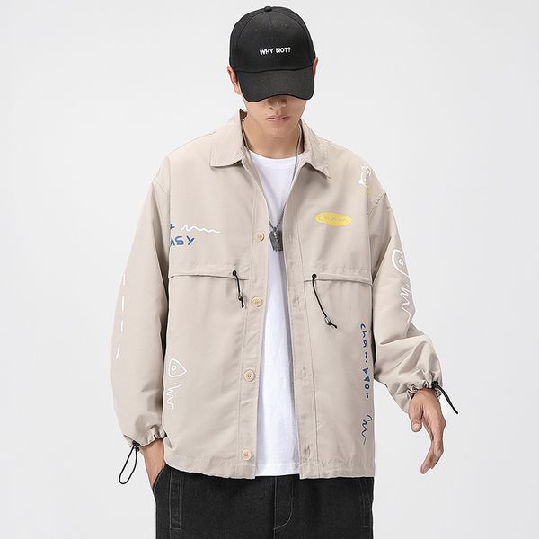 

2021 casual england style new spring autumn cargo black jacket men's brand clothes plus oversize m-5xl jk002 7u1a, Black;brown