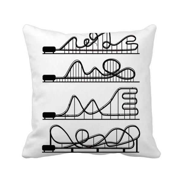 

pillow amusement park black roller silhouette throw square cover
