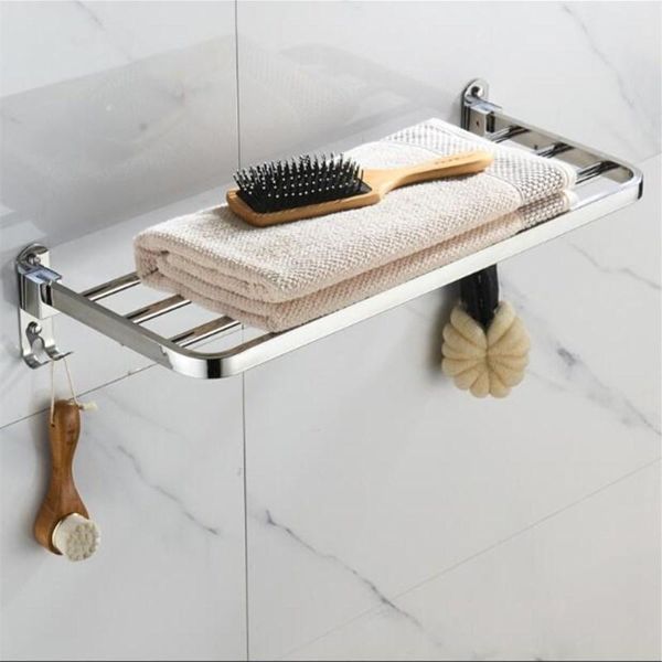 

towel racks nail or rack shelf bathroom 304 sus accessories foldable holder