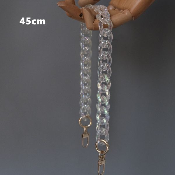 

magic color woman handbag accessory parts chain light transparent acrylic resin chain luxury strap women shoulder clutch chain