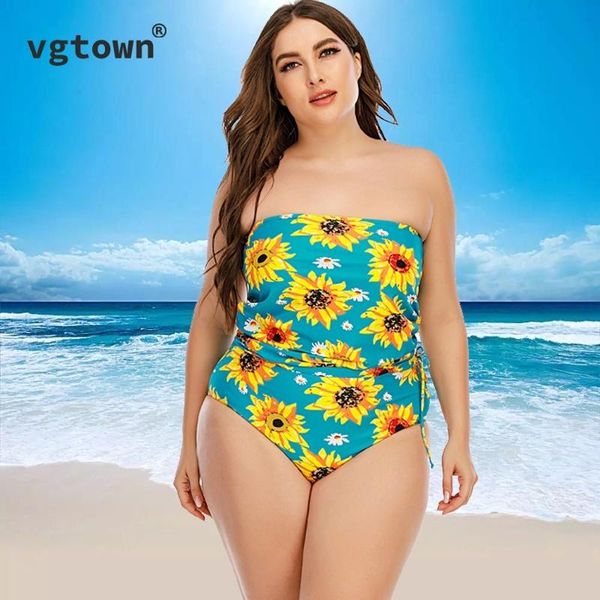 

super large size 10xl swimsuit women swimwear 2021 flower print off shoulder bathing suit woman swimming wear for monokini