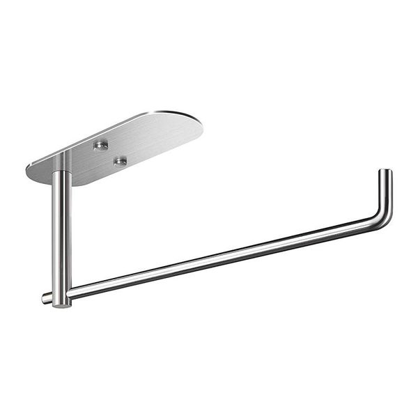 

toilet paper holders towel holder under cabinet mount, self adhesive roll for kitchen towel, stainless steel