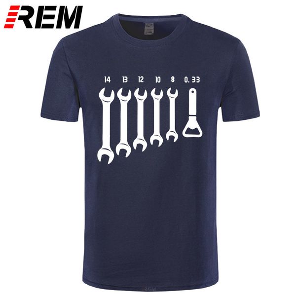 REM Screw Wrench Opener Mecânico Camisetas Homens Carro Fix Engineer Algodão Tee Manga Curta Engraçado Camisetas Top Tee Roupas Masculinas 220224