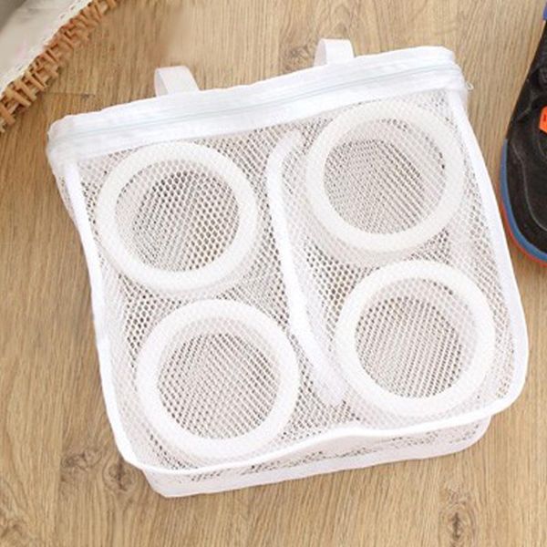 

storage bags washing machine white fine mesh portable laundry cleaning tool foldable travel drying home shoe bag