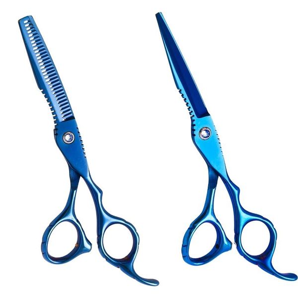 

hair scissors 6 inch blue dresser thinning cutting barber shears