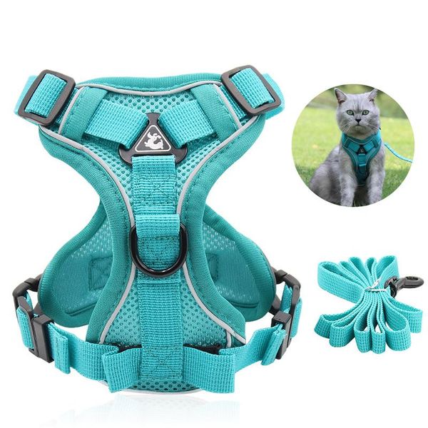 

cat collars & leads harness vest adjustable reflective cute walking lead leash set harnesses necklace for small dogs accessories