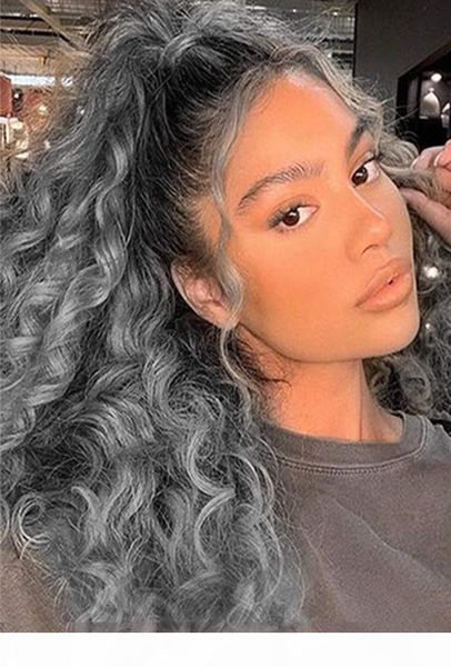 

natural brazilian virgin human afro puffs drawstring grey ponytail bun hairpieces updo hair puff short kinky curly hair large size gray hair, Black