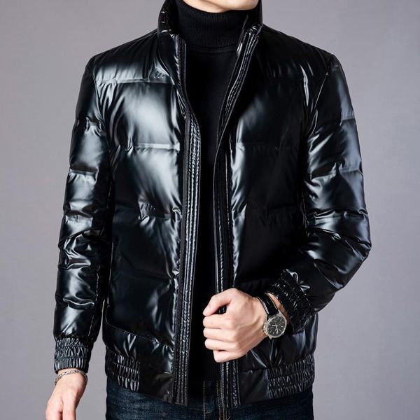 

men's down & parkas jackets men winter jacket fashion thick warm fur white duck coats casual man waterproof, Black