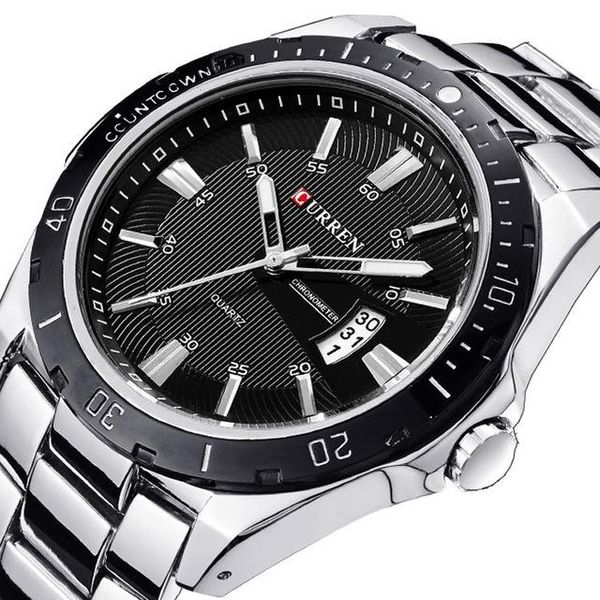 

wristwatches watches men watch curren quartz sport military full steel dive 30m casual relogio masculino, Slivery;brown